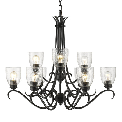 Golden Lighting Parrish 9-light Chandelier in Matte Black - - Golden Lighting