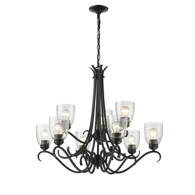 Golden Lighting Parrish 9-light Chandelier in Matte Black - - Golden Lighting