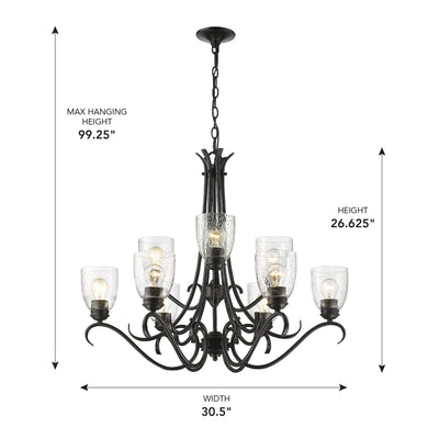 Golden Lighting Parrish 9-light Chandelier in Matte Black - - Golden Lighting