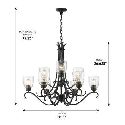 Golden Lighting Parrish 9-light Chandelier in Matte Black - - Golden Lighting