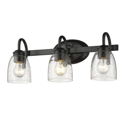 Golden Lighting Parrish 3-light Vanity in Matte Black - - Golden Lighting