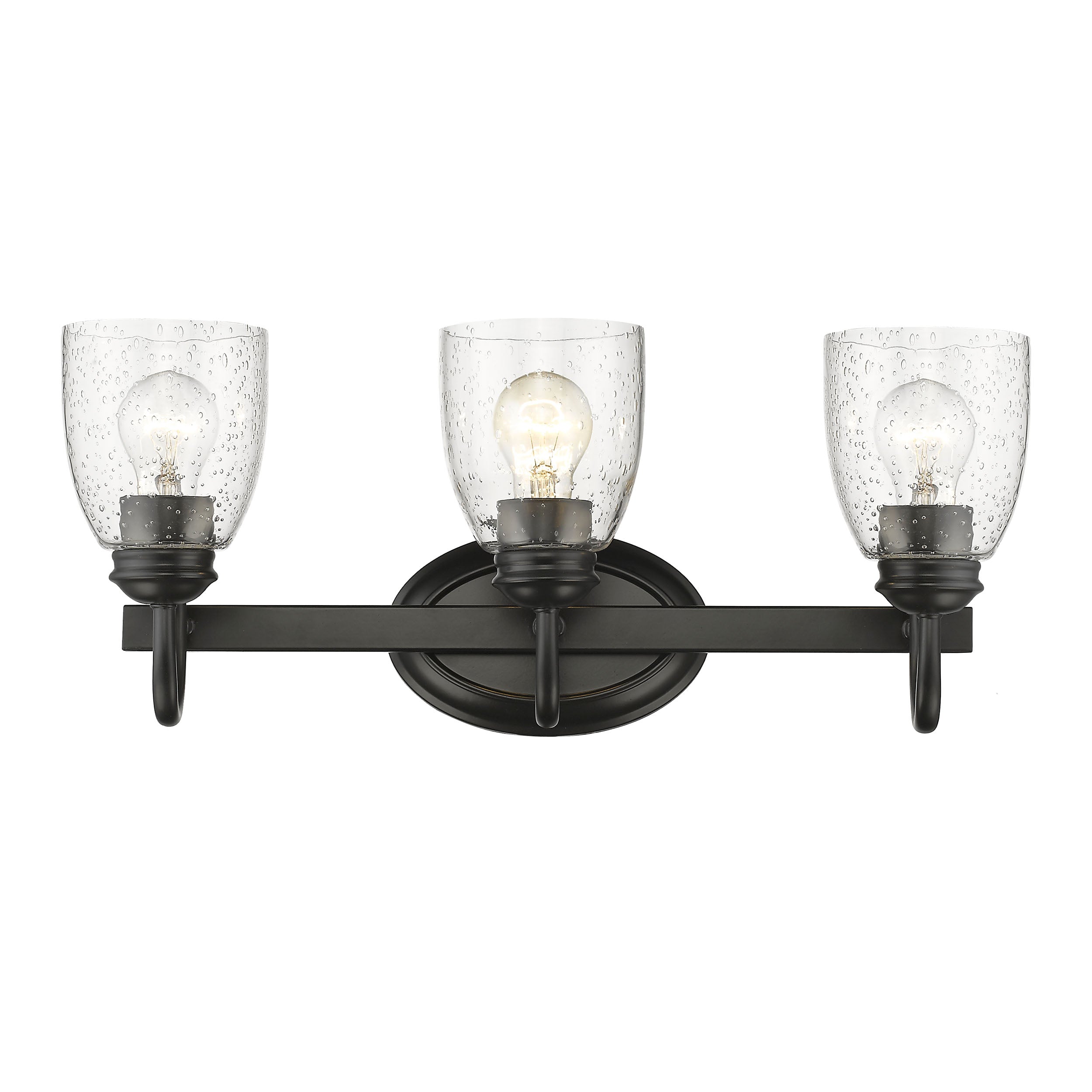 Golden Lighting Parrish 3-light Vanity in Matte Black - - Golden Lighting