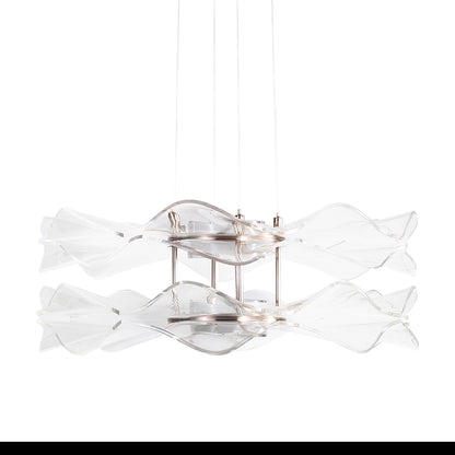 Golden Lighting Vetrina Integrated LED 2-tier Pendant in Light Gold - - Golden Lighting