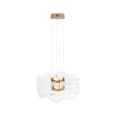 Golden Lighting Vetrina Integrated LED 2-tier Pendant in Light Gold - - Golden Lighting