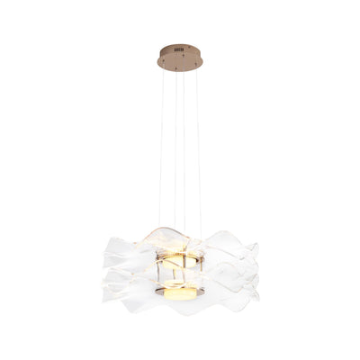Golden Lighting Vetrina Integrated LED 2-tier Pendant in Light Gold - - Golden Lighting