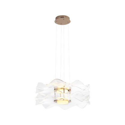 Golden Lighting Vetrina Integrated LED 2-tier Pendant in Light Gold - - Golden Lighting