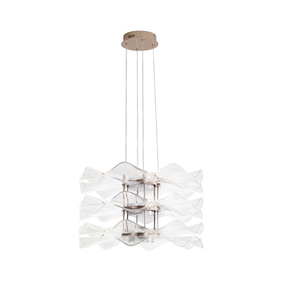 Golden Lighting Vetrina Integrated LED 3-tier Pendant in Light Gold - - Golden Lighting