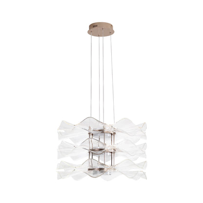 Golden Lighting Vetrina Integrated LED 3-tier Pendant in Light Gold - - Golden Lighting