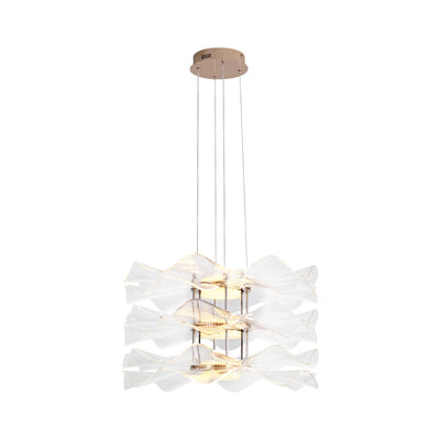 Golden Lighting Vetrina Integrated LED 3-tier Pendant in Light Gold - - Golden Lighting