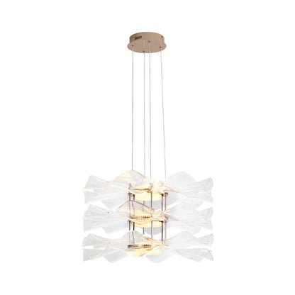 Golden Lighting Vetrina Integrated LED 3-tier Pendant in Light Gold - - Golden Lighting