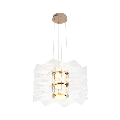 Golden Lighting Vetrina Integrated LED 3-tier Pendant in Light Gold - - Golden Lighting