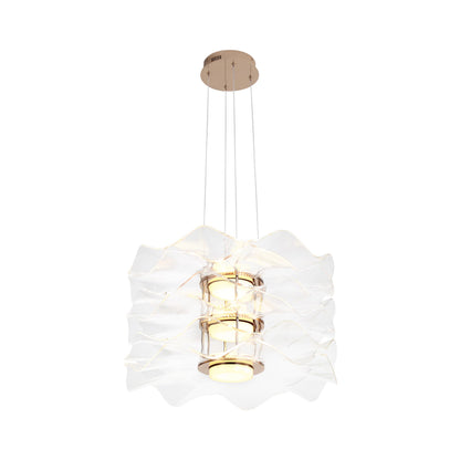 Golden Lighting Vetrina Integrated LED 3-tier Pendant in Light Gold - - Golden Lighting
