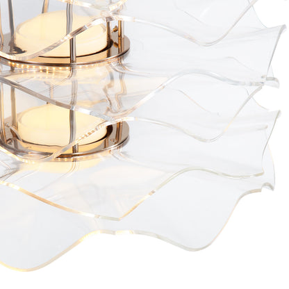 Golden Lighting Vetrina Integrated LED 3-tier Pendant in Light Gold - - Golden Lighting