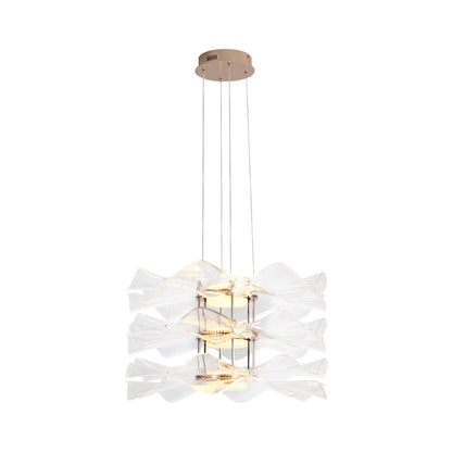 Vetrina LED 3-Light Pendant in Light Gold with Clear Glass Shade - Default Title - Golden Lighting