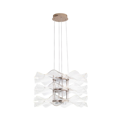 Vetrina LED 3-Light Pendant in Light Gold with Clear Glass Shade - - Golden Lighting