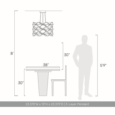 Golden Lighting Vetrina Integrated LED 3-tier Pendant in Light Gold - - Golden Lighting