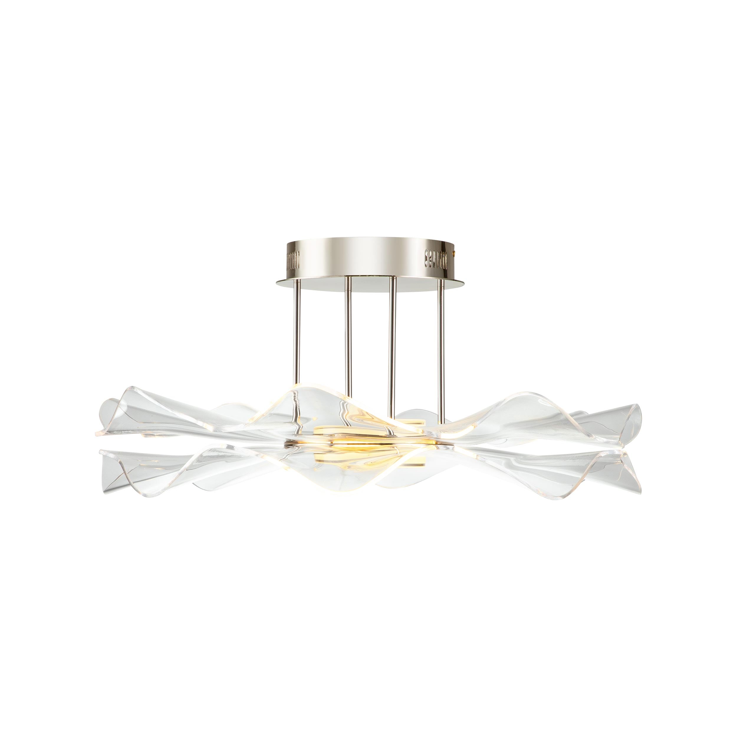Vetrina LED 1-Light Semi-flush in Light Gold with Clear Glass Shade - - Golden Lighting