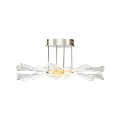 Vetrina LED 1-Light Semi-flush in Light Gold with Clear Glass Shade - - Golden Lighting
