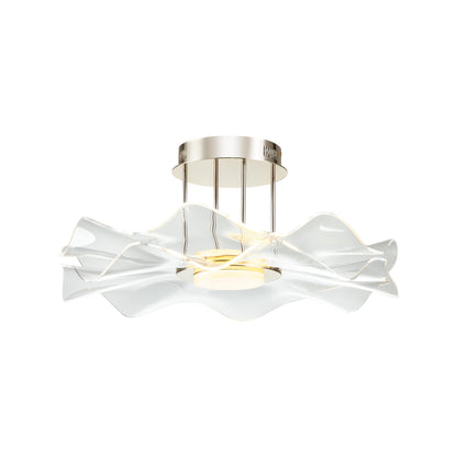 Vetrina LED 1-Light Semi-flush in Light Gold with Clear Glass Shade - Default Title - Golden Lighting