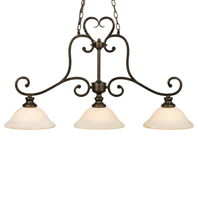 Heartwood 3-light Pendant in Burnt Sienna - Golden Lighting