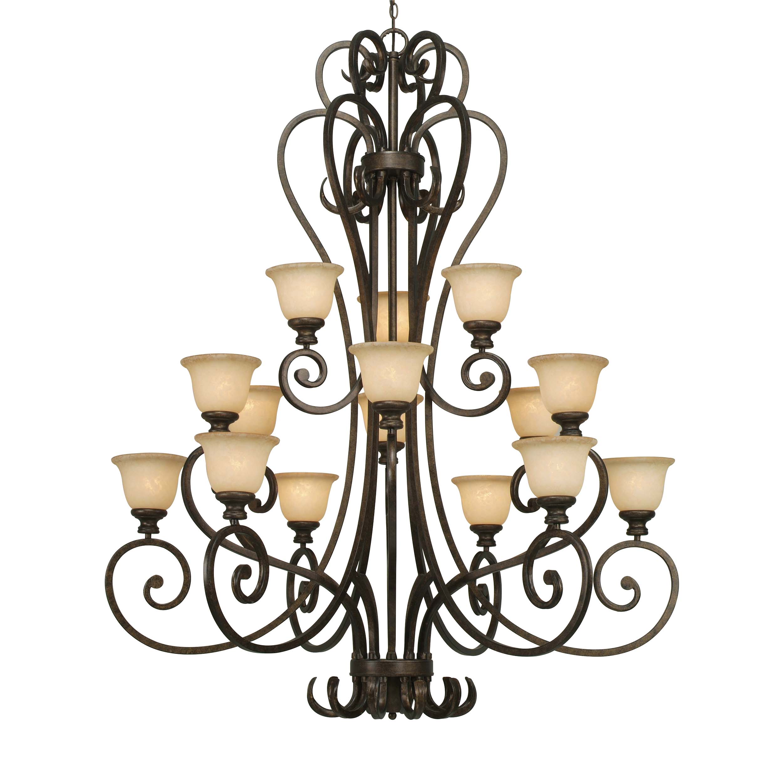 Heartwood 15-light Chandelier in Burnt Sienna