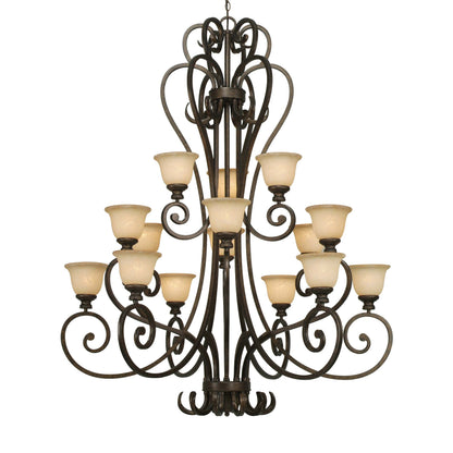 Heartwood 15-light Chandelier in Burnt Sienna