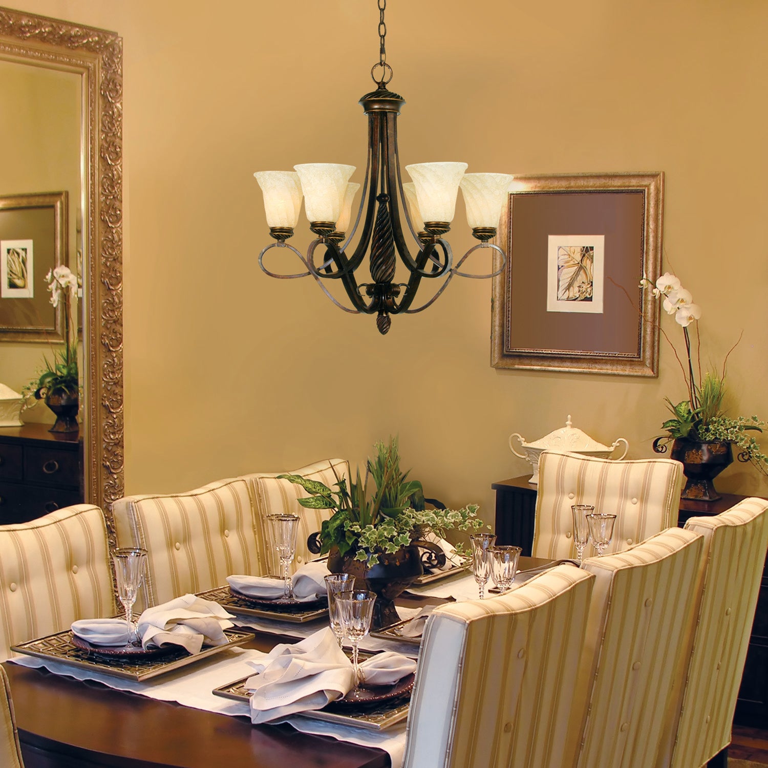 Torbellino 6-light Chandelier in Cordoban Bronze