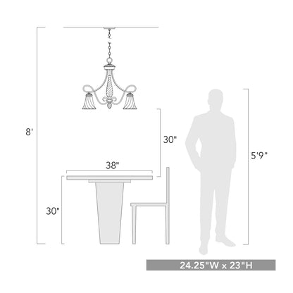 Torbellino 5-light Chandelier in Cordoban Bronze