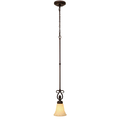 Torbellino 1-light Pendant in Cordoban Bronze, side view - Golden Lighting