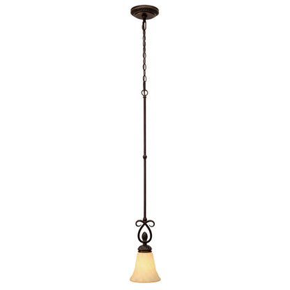 Torbellino Mini Pendant in Cordoban Bronze with Remolino Glass - - Golden Lighting