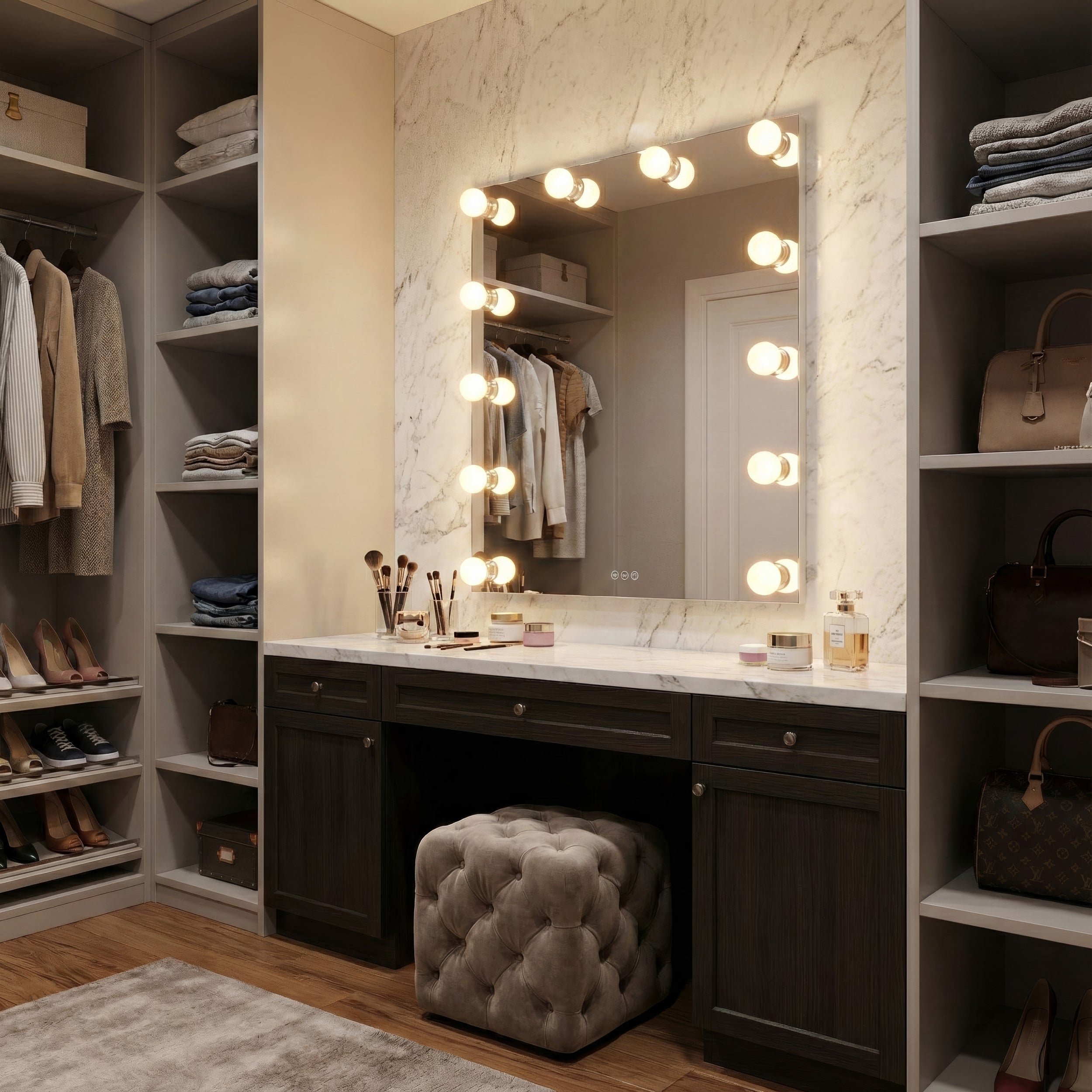 Starlight LED Mirror, shown in a room setting - Golden Lighting
