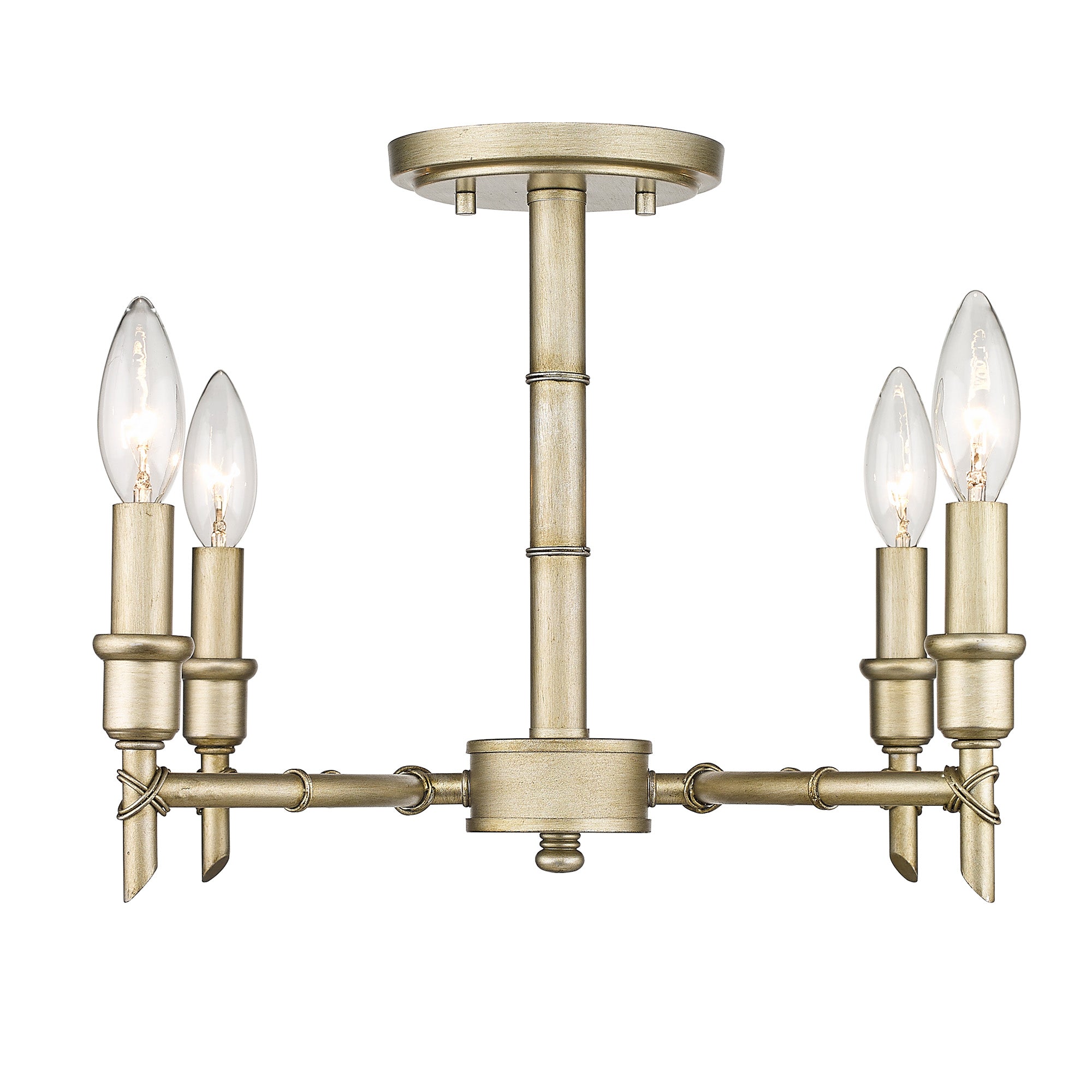 Golden Lighting Cambay 4-light Semi-Flush Mount in White Gold - - Golden Lighting
