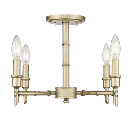 Golden Lighting Cambay 4-light Semi-Flush Mount in White Gold - - Golden Lighting