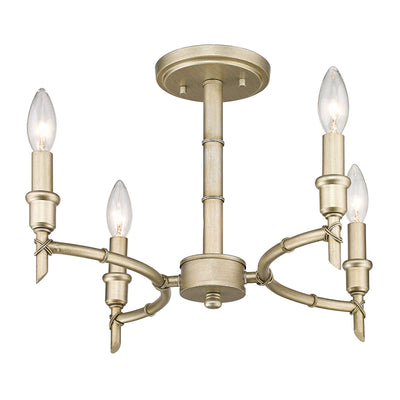 Golden Lighting Cambay 4-light Semi-Flush Mount in White Gold - - Golden Lighting