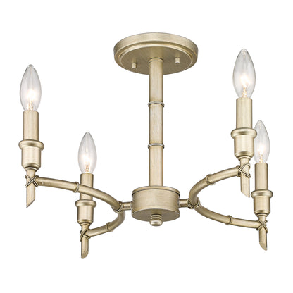 Golden Lighting Cambay 4-light Semi-Flush Mount in White Gold - - Golden Lighting