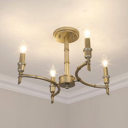 Golden Lighting Cambay 4-light Semi-Flush Mount in White Gold - - Golden Lighting