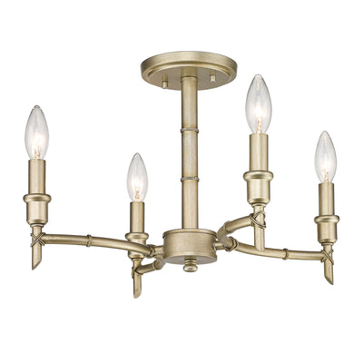 Golden Lighting Cambay 4-light Semi-Flush Mount in White Gold - - Golden Lighting