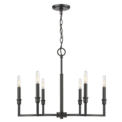 Golden Lighting Ellyn 6-light Chandelier in Matte Black - - Golden Lighting
