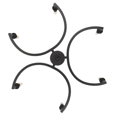 Golden Lighting Ellyn 6-light Chandelier in Matte Black - - Golden Lighting