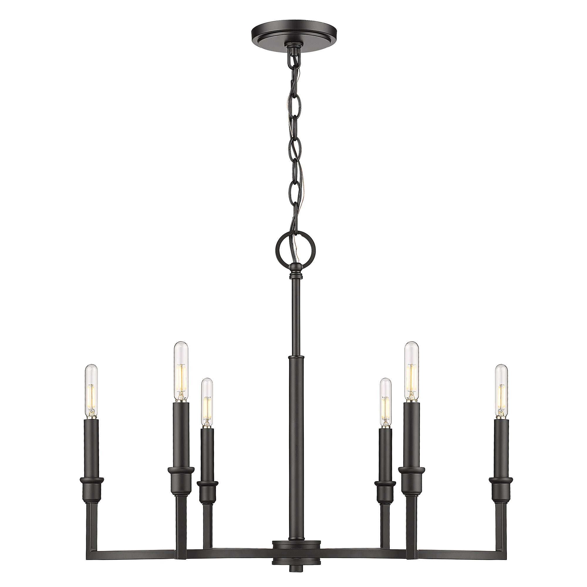 Ellyn 6 Light Chandelier in Matte Black - Default Title - Golden Lighting