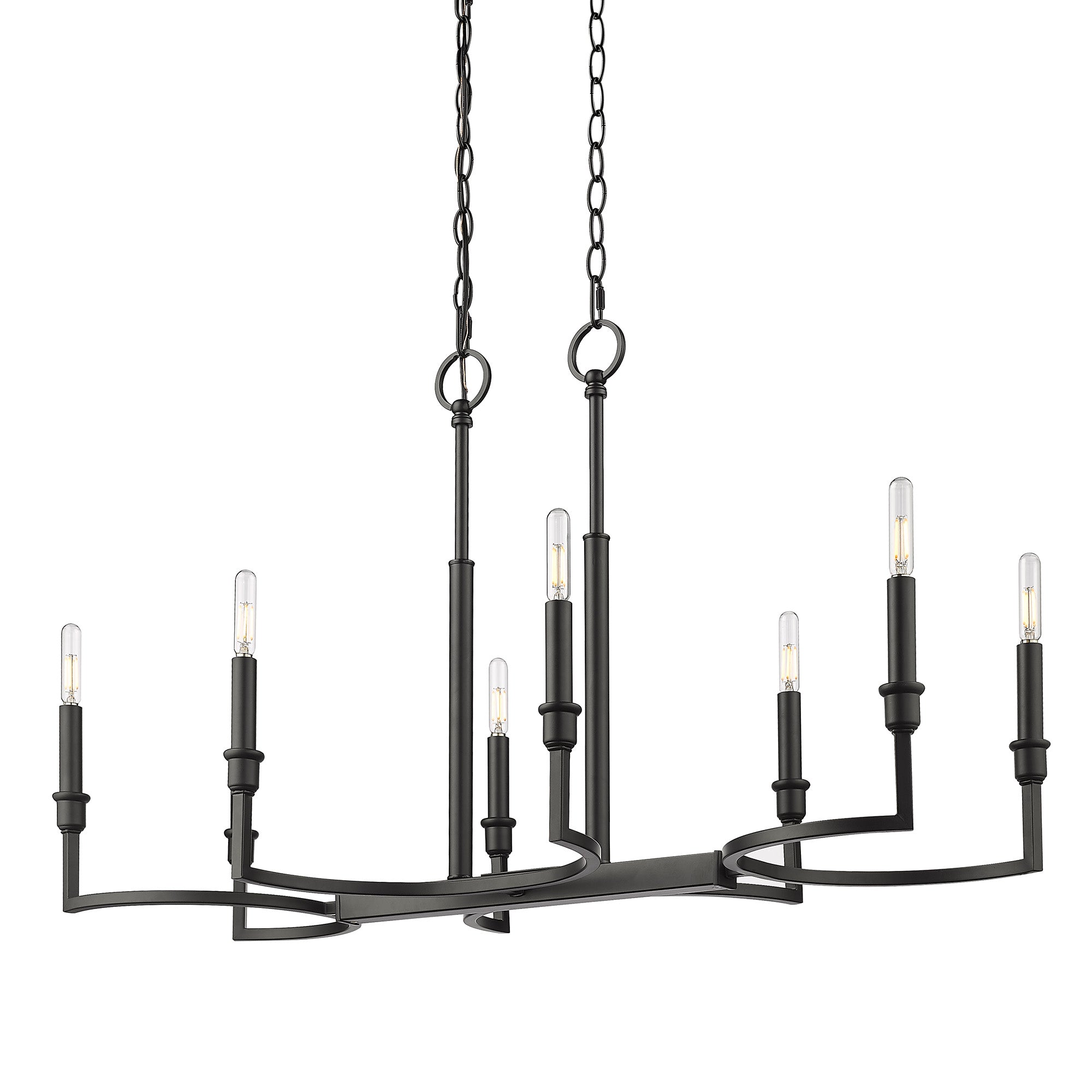 Golden Lighting Ellyn 8-light Island Light in Matte Black - - Golden Lighting