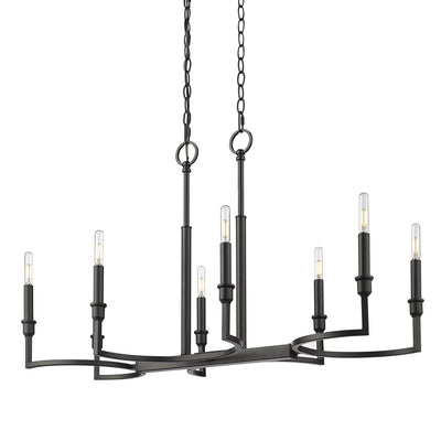 Golden Lighting Ellyn 8-light Island Light in Matte Black - - Golden Lighting