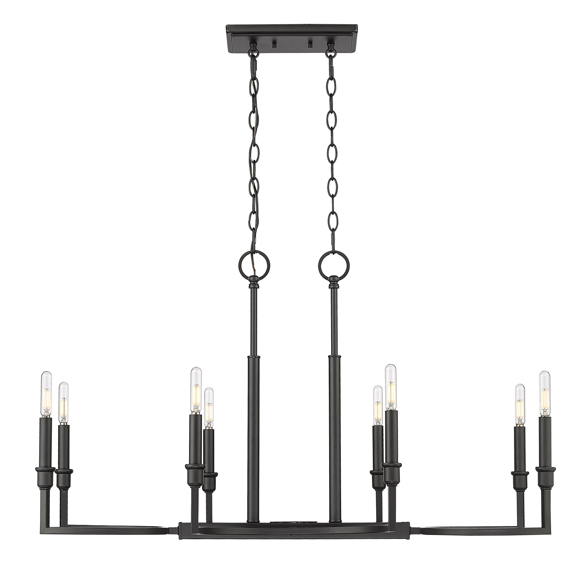 Golden Lighting Ellyn 8-light Island Light in Matte Black - - Golden Lighting