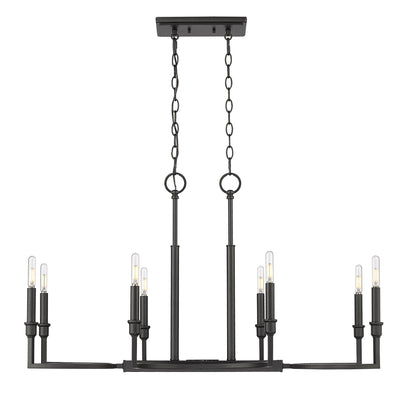 Golden Lighting Ellyn 8-light Island Light in Matte Black - - Golden Lighting