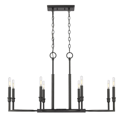 Golden Lighting Ellyn 8-light Island Light in Matte Black - - Golden Lighting