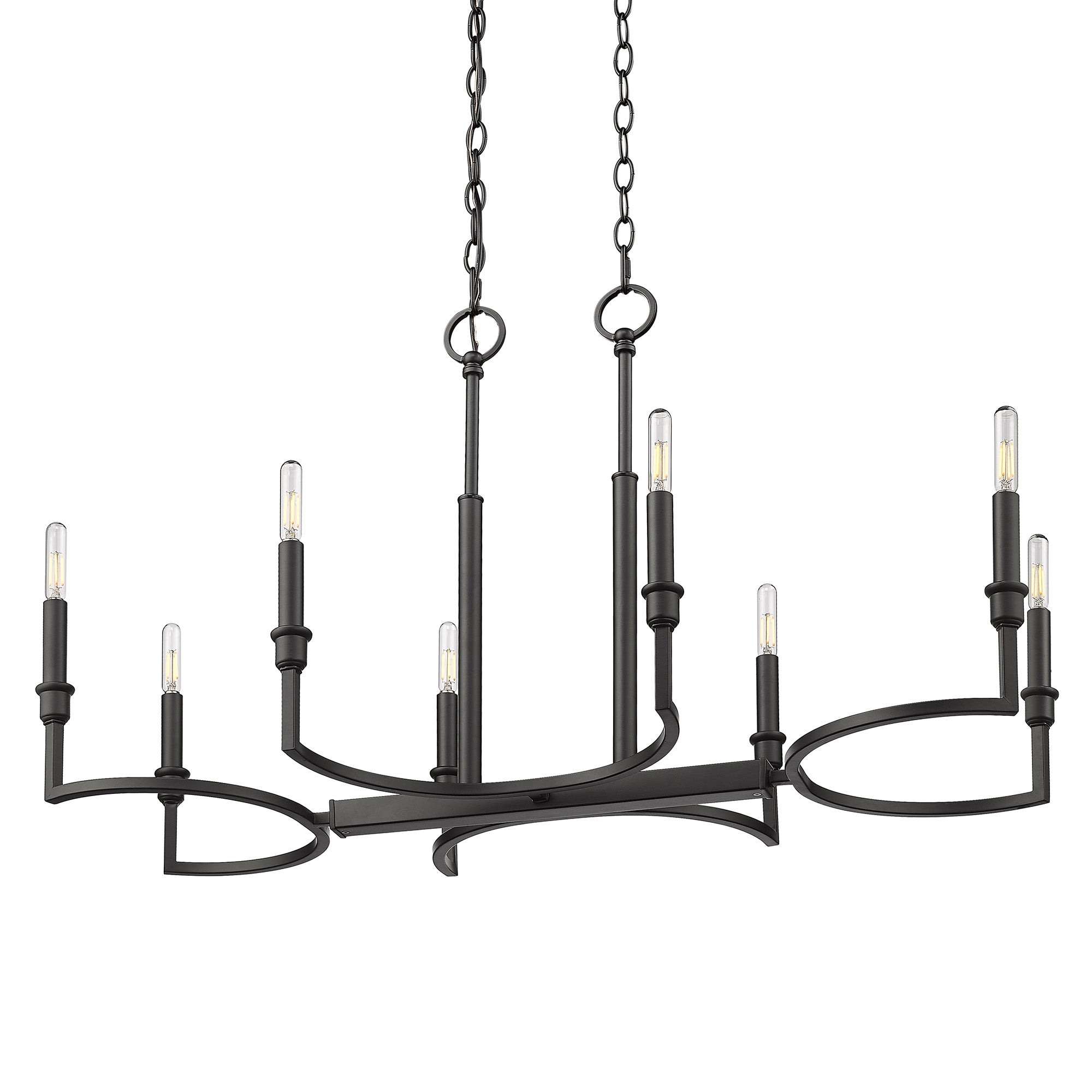 Golden Lighting Ellyn 8-light Island Light in Matte Black - - Golden Lighting