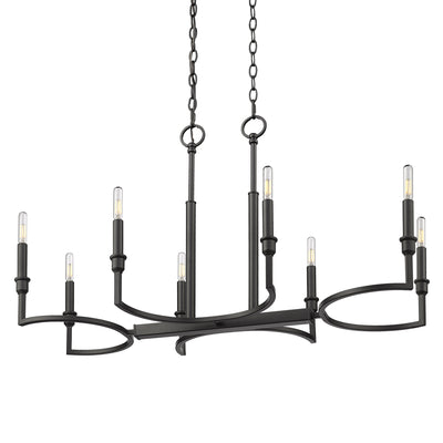 Golden Lighting Ellyn 8-light Island Light in Matte Black - - Golden Lighting