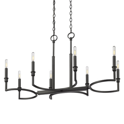Golden Lighting Ellyn 8-light Island Light in Matte Black - - Golden Lighting