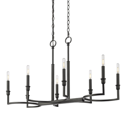 Golden Lighting Ellyn 8-light Island Light in Matte Black