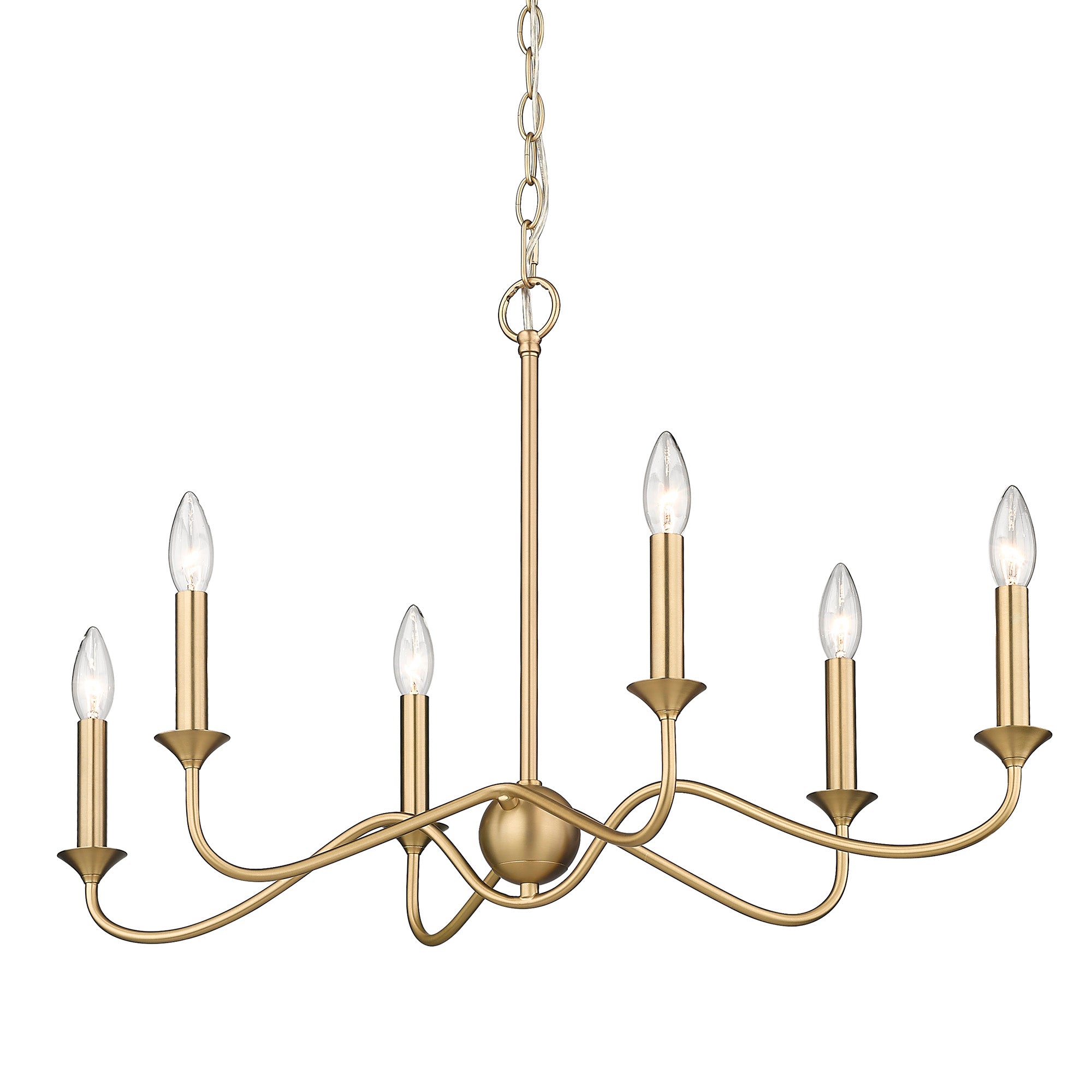 Tierney BCB 6 Light Pendant in Brushed Champagne Bronze - - Golden Lighting
